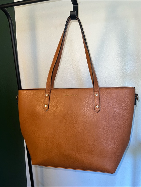 Poppy & Peonies Handbags - Poppy & Peonies Leather Tote in Cognac Brown